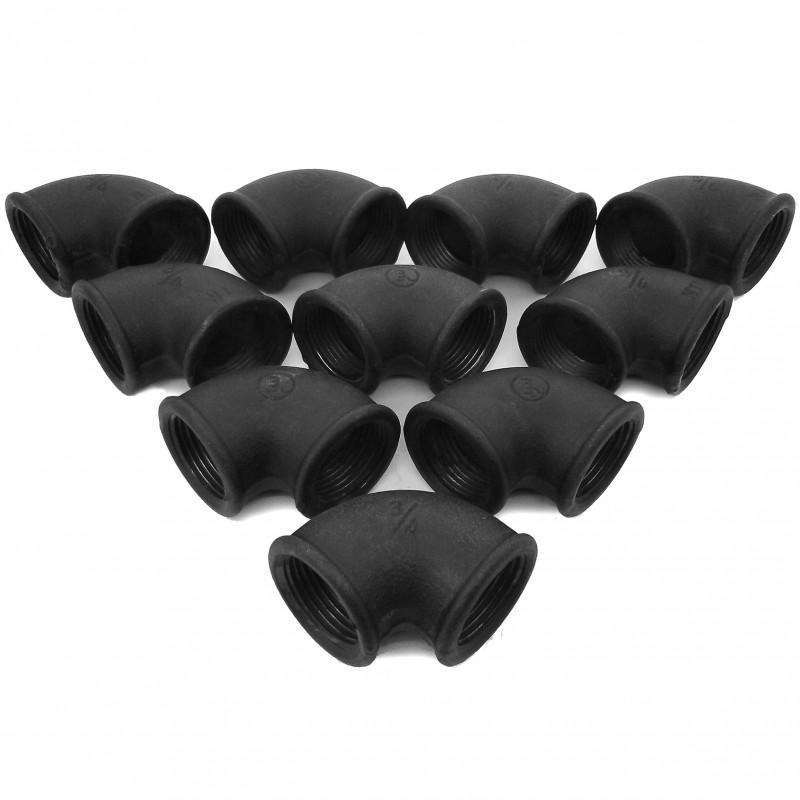 10DB KÖNYÖK 90 FOKOS  3/4 COL FEKETE ECO IDOMOK CSŐPOLCHOZ