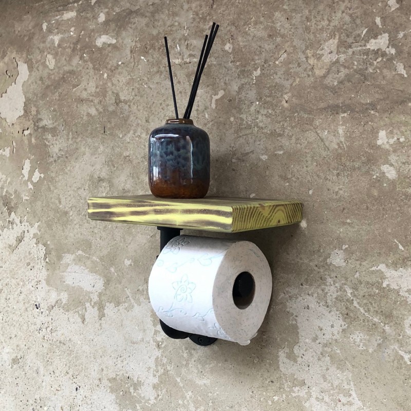 WC-PAPÍR TARTÓ CITROMFŰ SZÍNŰ POLCCAL WC-PAPÍR TARTÓ CITROMFŰ SZÍNŰ POLCCAL