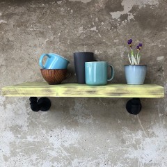 FALI POLC ZÖLD TÖMÖRFA LAPPAL FALI CSŐPOLCOK